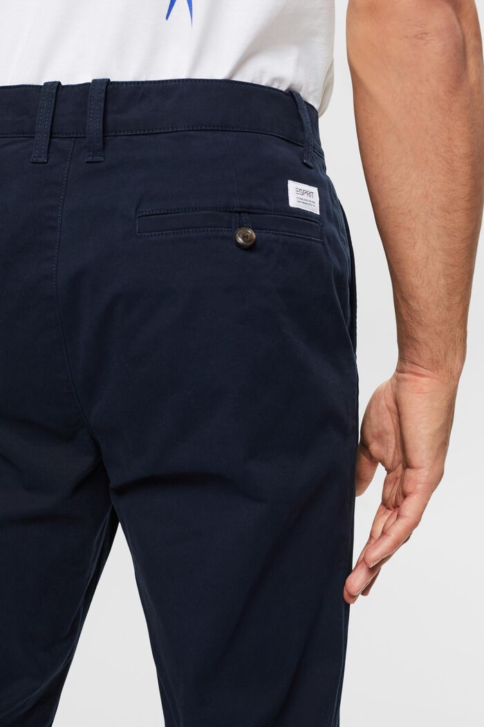 Pantalon chino droit en twill de coton, NAVY, detail image number 3
