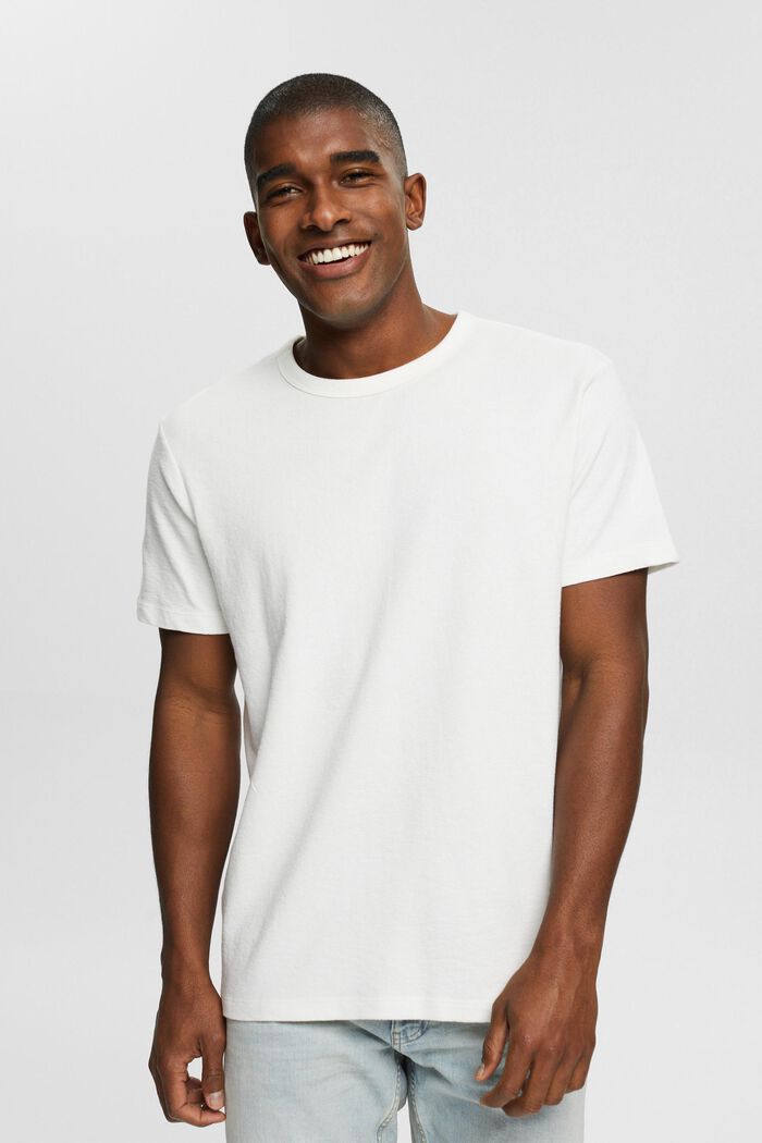 T-shirt en jersey texturé, OFF WHITE, overview