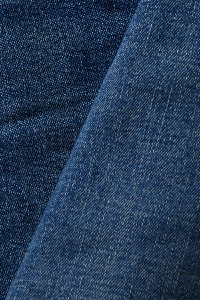 Jean classique à taille mi-haute de style rétro, BLUE MEDIUM WASHED, detail image number 6