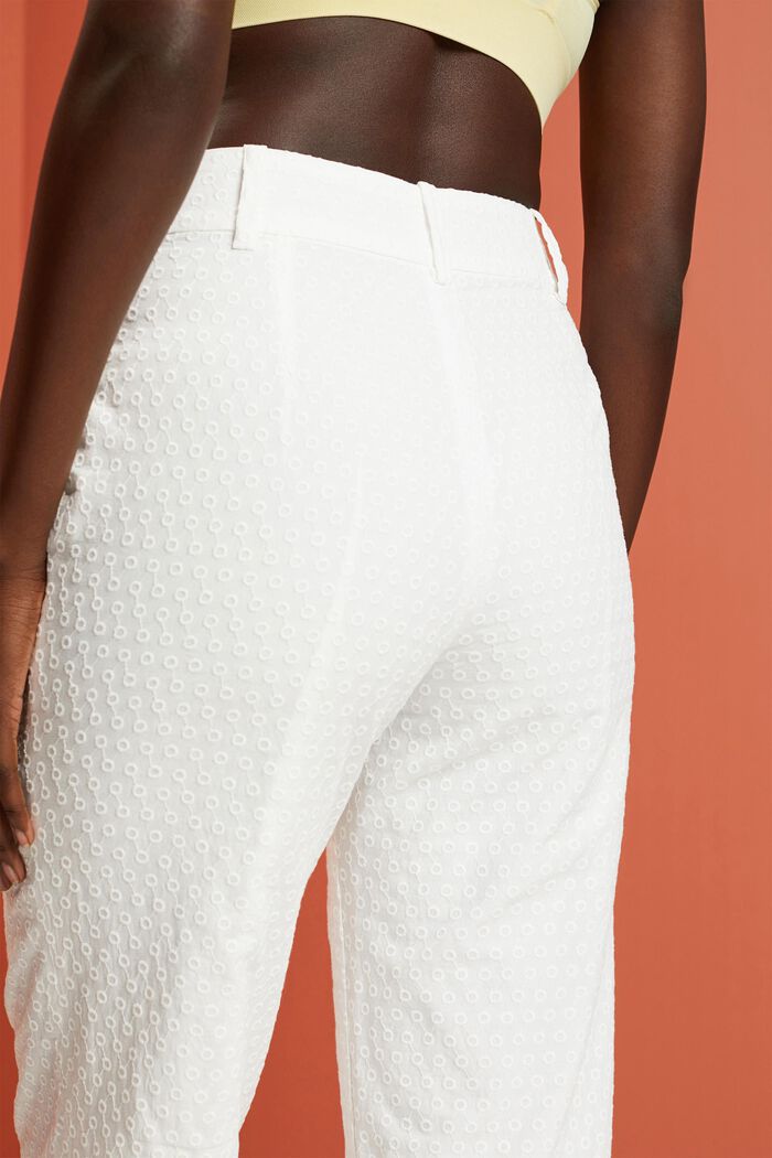 Pantalon brodé, 100 % coton, WHITE, detail image number 4