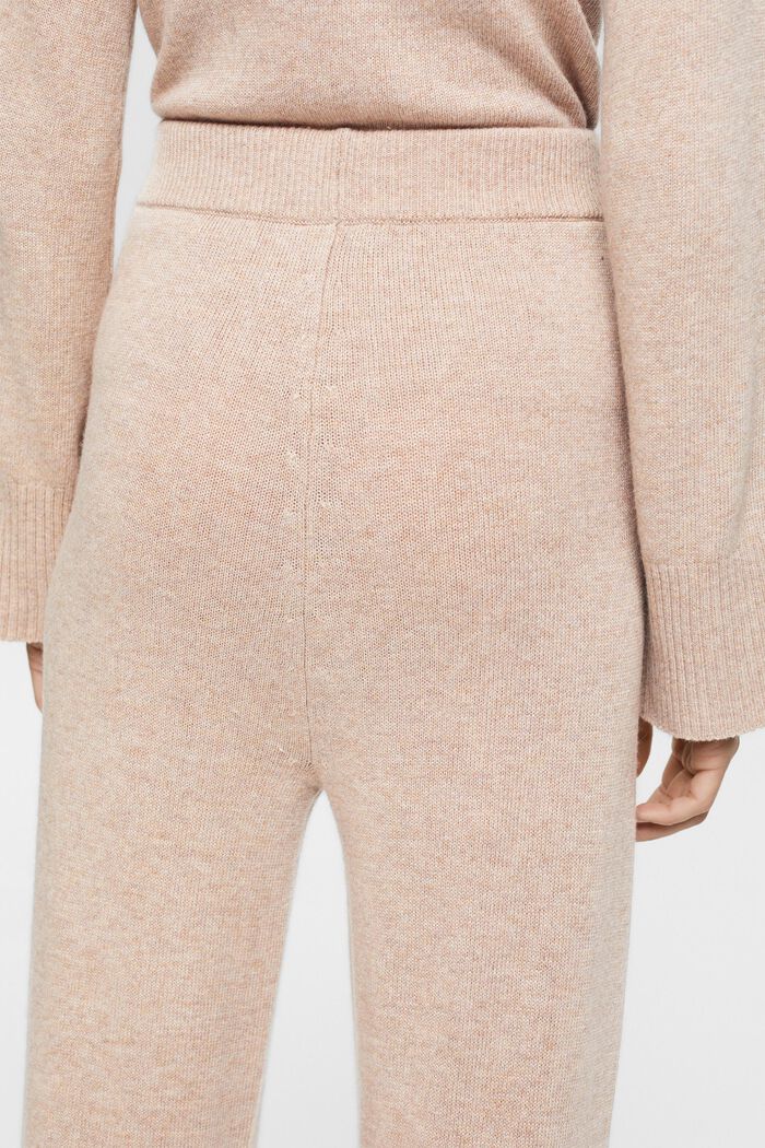 Pantalon taille haute en maille de laine mélangée, LIGHT TAUPE, detail image number 4