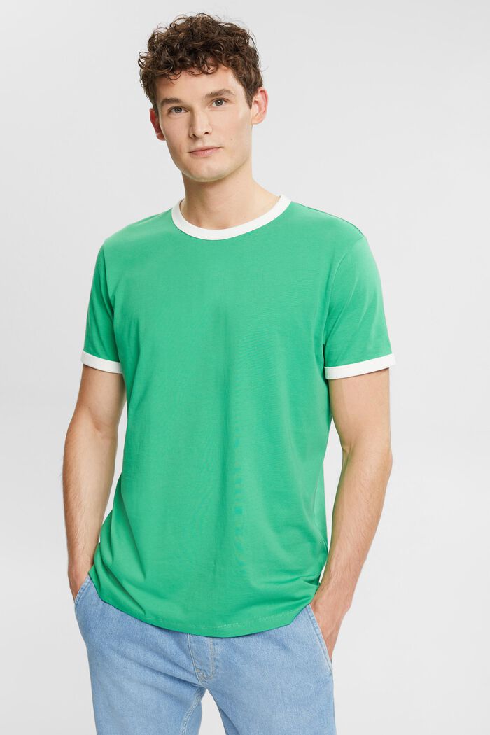 T-shirt en jersey, GREEN, overview