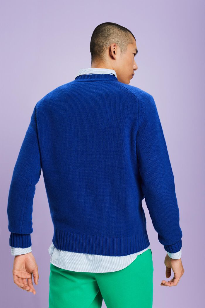 Pull-over en maille épaisse de laine et cachemire, BRIGHT BLUE, detail image number 4