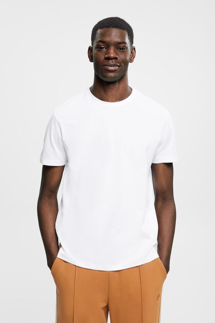 T-shirt de coupe Slim Fit en coton Pima, WHITE, overview
