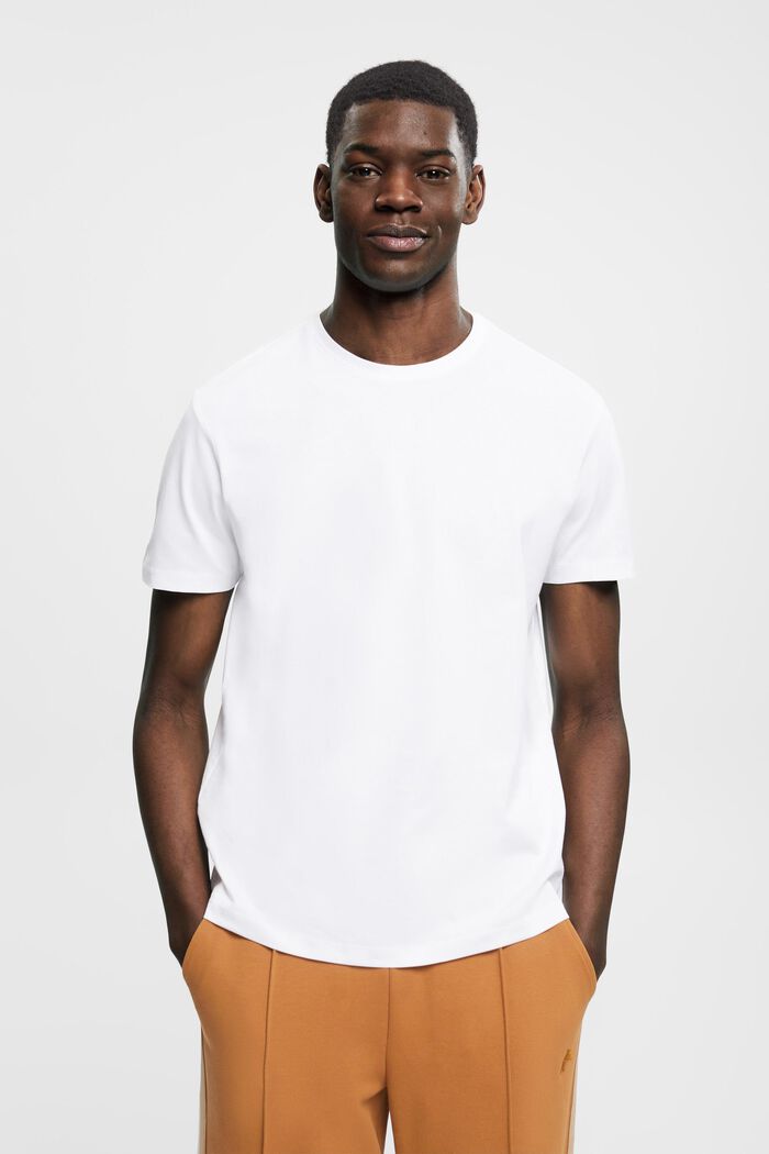 T-shirt de coupe Slim Fit en coton Pima, WHITE, detail image number 0