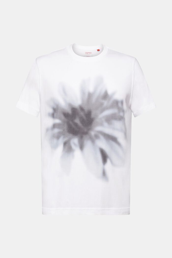 T-shirt à imprimé en coton Pima, WHITE, detail image number 6