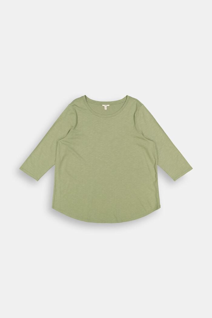 T-shirt à manches longues CURVY à teneur en coton biologique/TENCEL™, LIGHT KHAKI, detail image number 0
