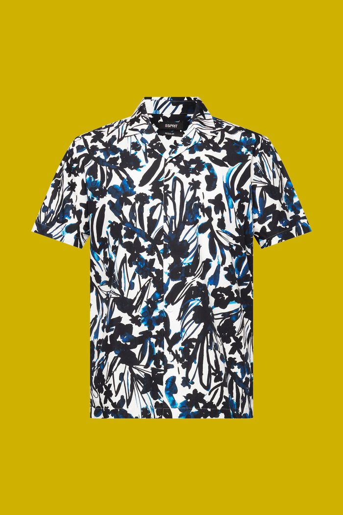 Chemise à manches courtes animée d’un motif, 100 % coton, NAVY, detail image number 7