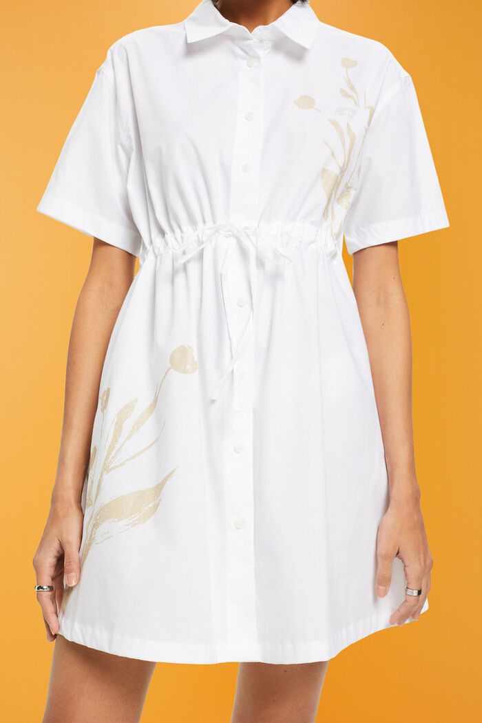 Mini robe-chemise imprimée, WHITE, detail image number 2