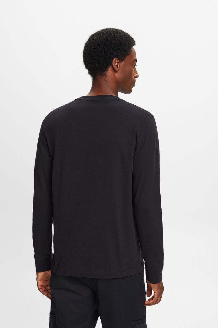 T-shirt à col rond et manches longues, BLACK, detail image number 4