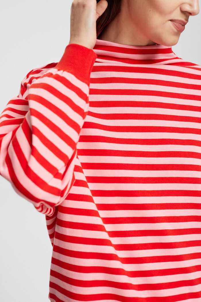 Sweat-shirt à motif à rayures, RED, detail image number 2