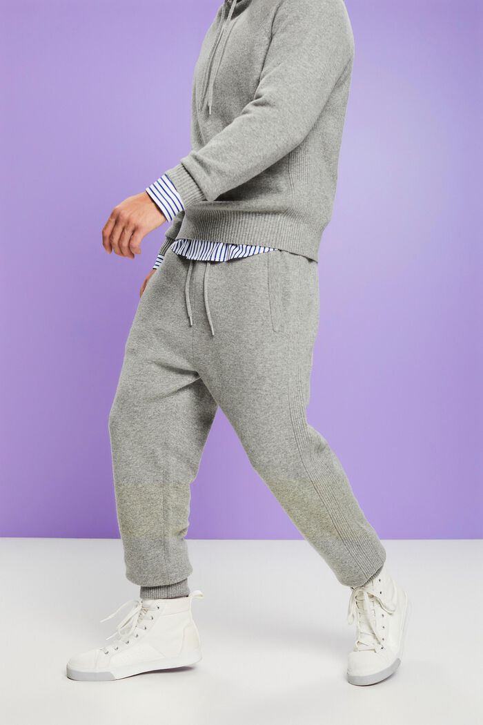 Pantalon de jogging unisexe, en maille de laine et de cachemire, LIGHT GREY, detail image number 1
