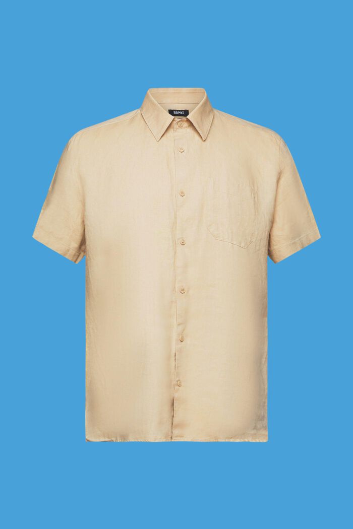 Chemise à manches courtes en lin, SAND, detail image number 5