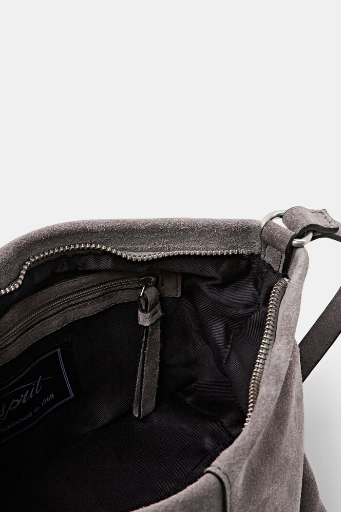 Petit sac porté épaule en daim, TAUPE, detail image number 4