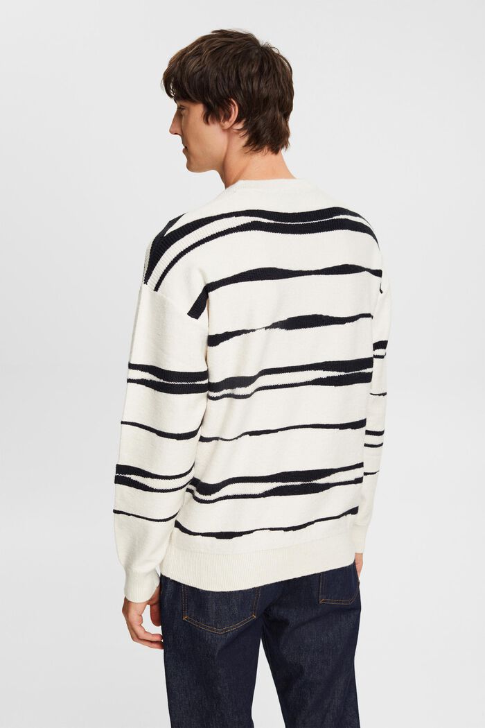 Pull-over rayé coupe Relaxed Fit, OFF WHITE, detail image number 4
