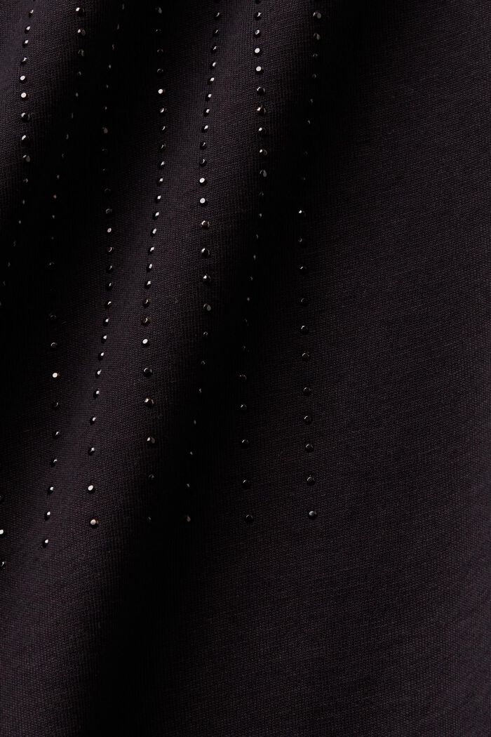 T-shirt en jersey orné de strass, BLACK, detail image number 5