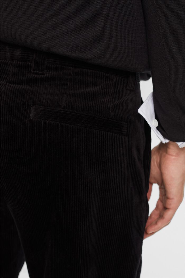Pantalon en velours côtelé à jambes larges, BLACK, detail image number 4