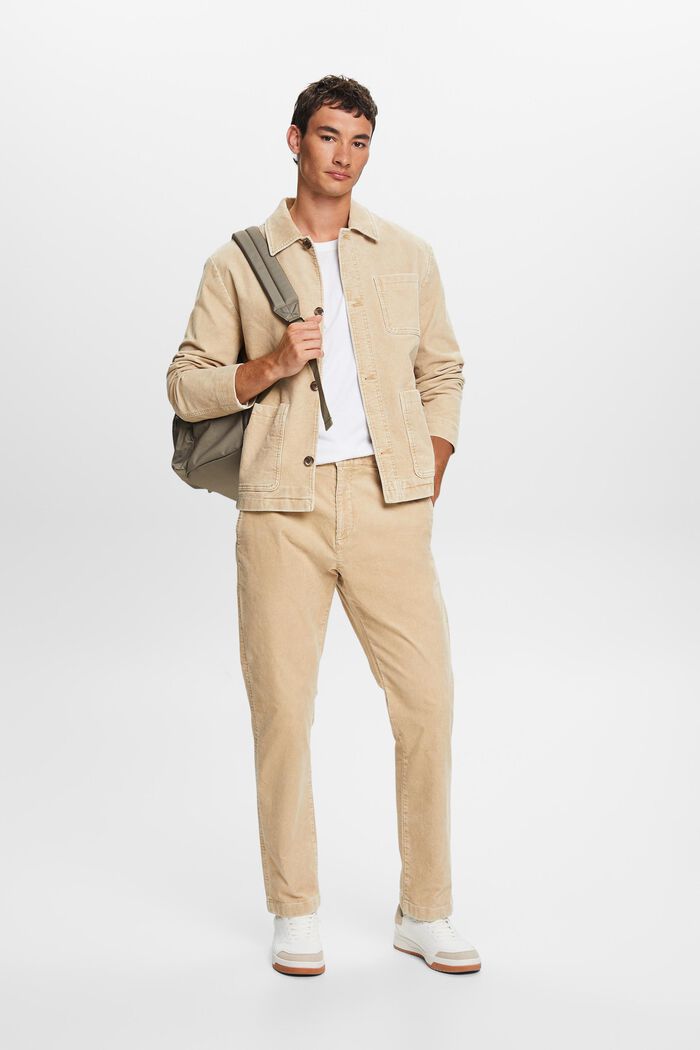 Pantalon en velours côtelé de coupe Straight Fit, SAND, detail image number 1