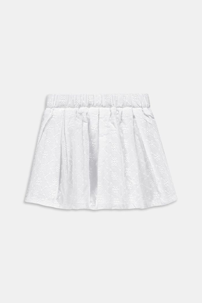 Jupe à broderie anglaise, 100 % coton