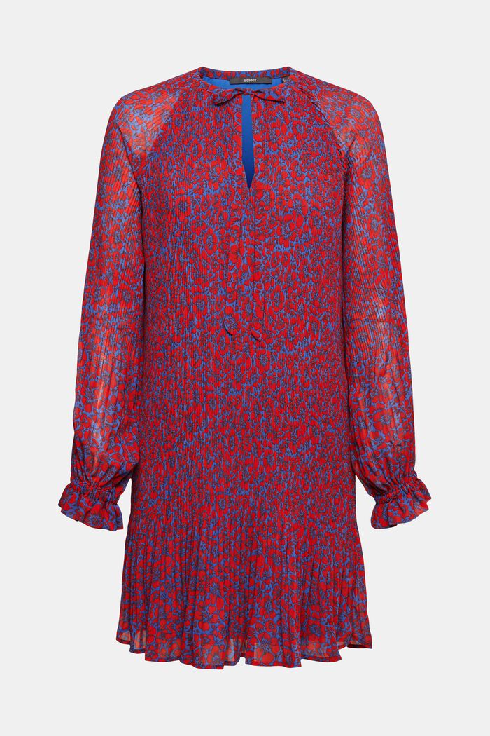 Robe plissée à motif, BLUE, detail image number 5