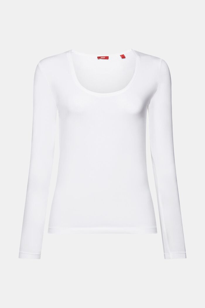 T-shirt à manches longues en jersey, 100 % coton, WHITE, detail image number 6