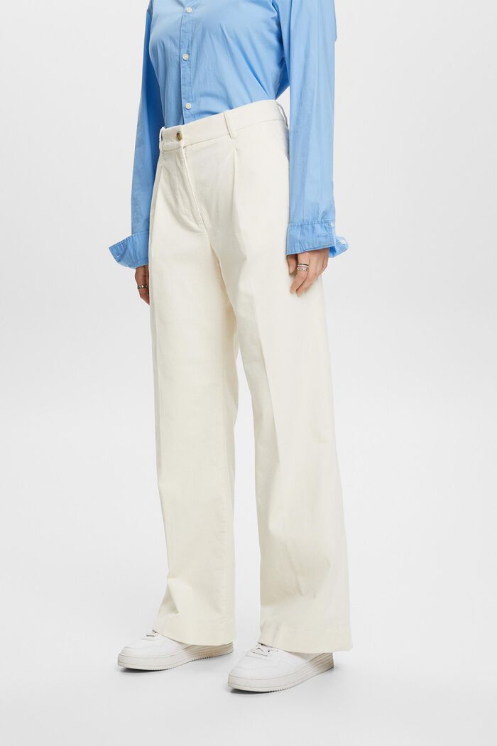 Pantalon en velours côtelé coupe Wide Fit taille mi-haute, ICE, detail image number 0