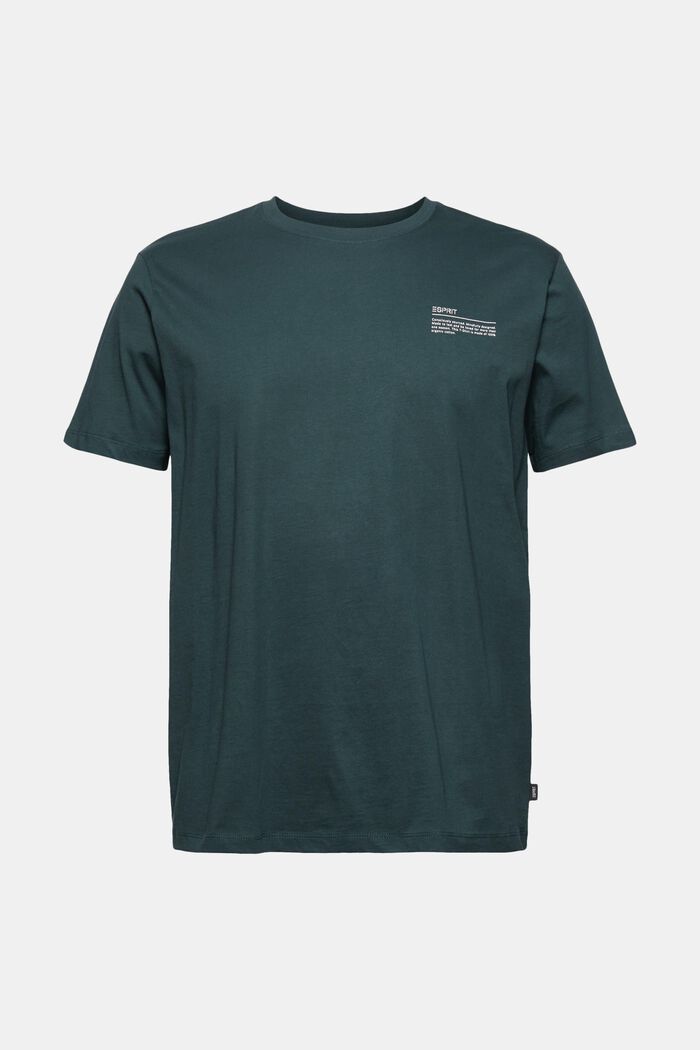 T-shirt en jersey doté d´un imprimé, 100 % coton bio, TEAL BLUE, overview
