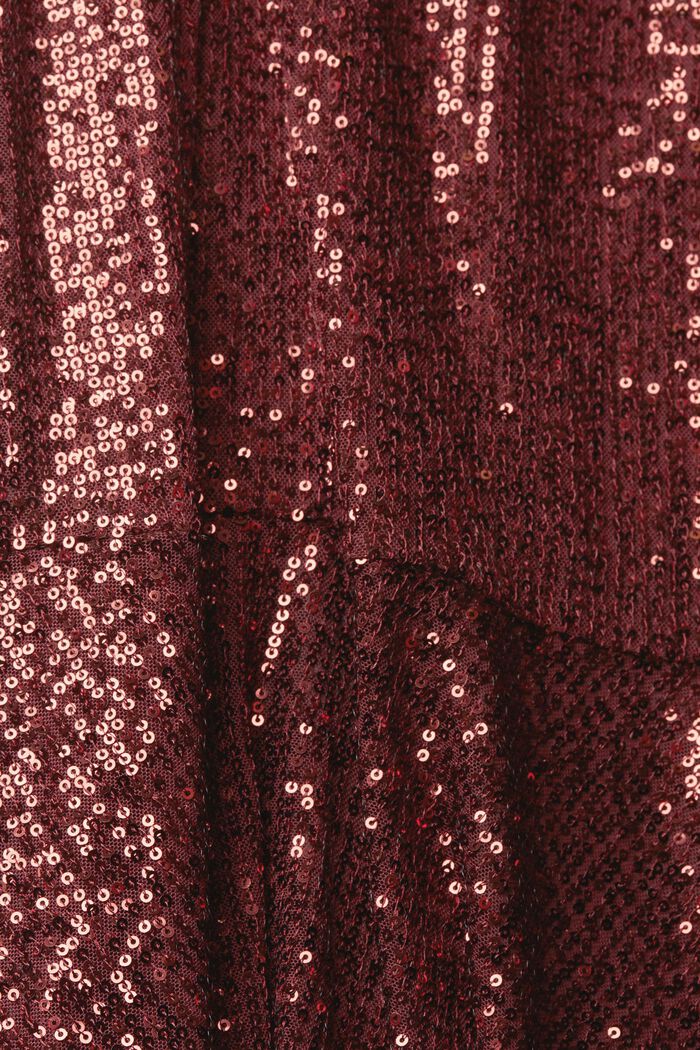 Robe-pull longueur midi à paillettes, BORDEAUX RED, detail image number 4