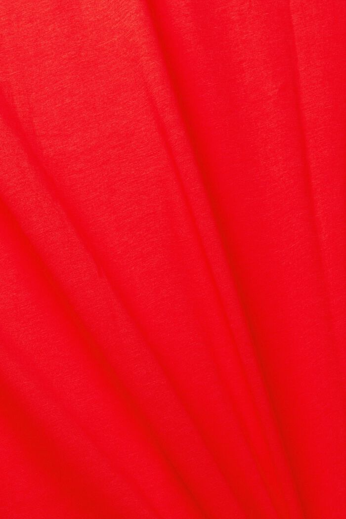 T-shirt à encolure en V en coton durable, RED, detail image number 1