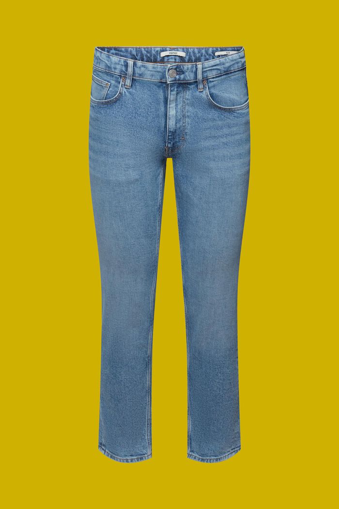 Jean slim en coton stretch, BLUE MEDIUM WASHED, detail image number 5