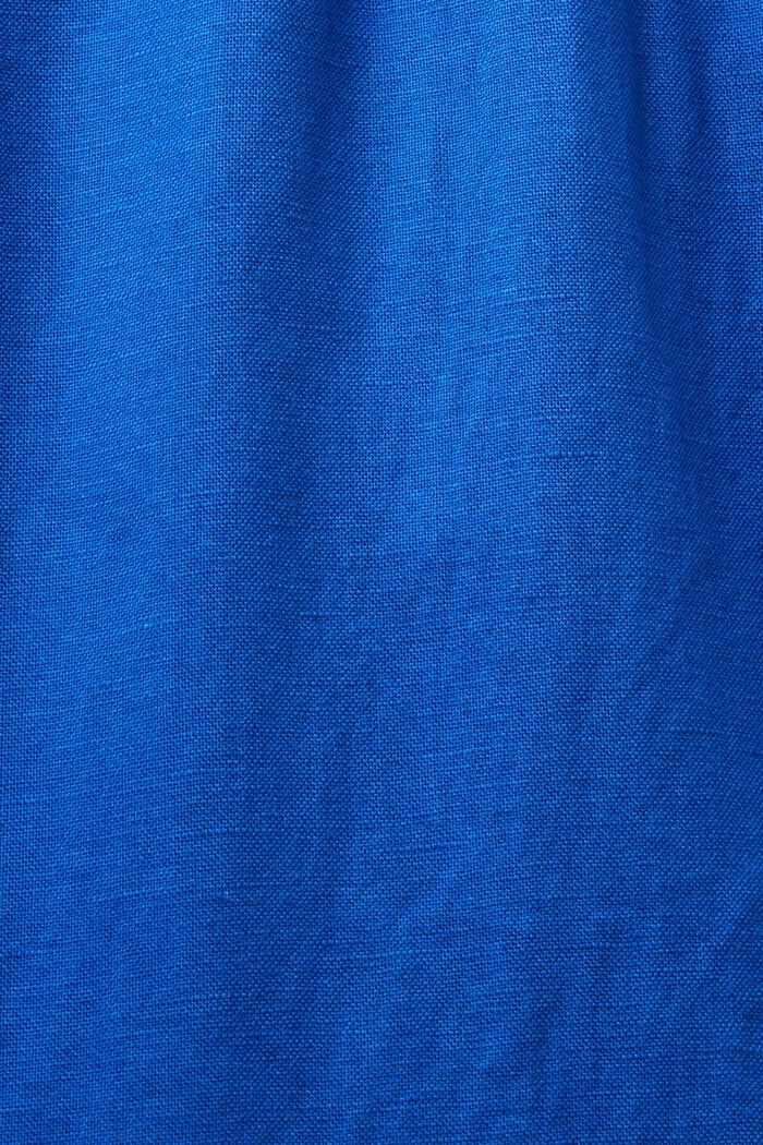 Pantalon de coupe droite en lin et coton, BRIGHT BLUE, detail image number 6