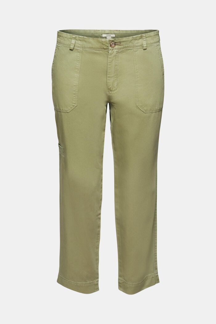 Pantalon corsaire en coton Pima, LIGHT KHAKI, detail image number 6