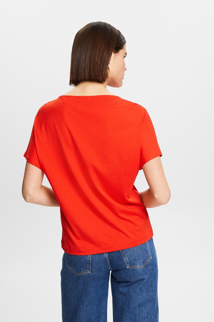 T-shirt en jersey imprimé sur le devant, RED, detail image number 2