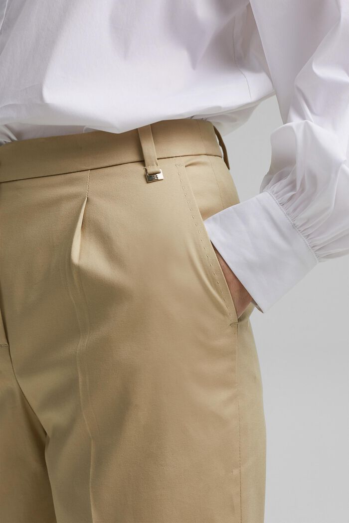 Chino business en coton stretch, SAND, detail image number 2