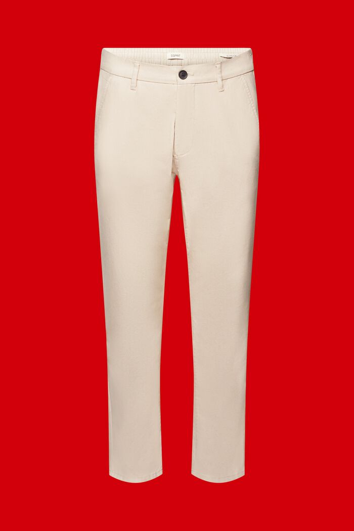 Pantalon de costume bicolore en coton mélangé, BEIGE, detail image number 7