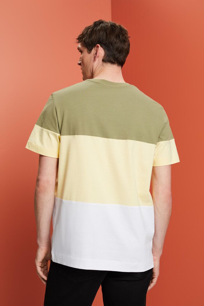 T-shirt color block, 100 % coton, LIGHT KHAKI, detail image number 3