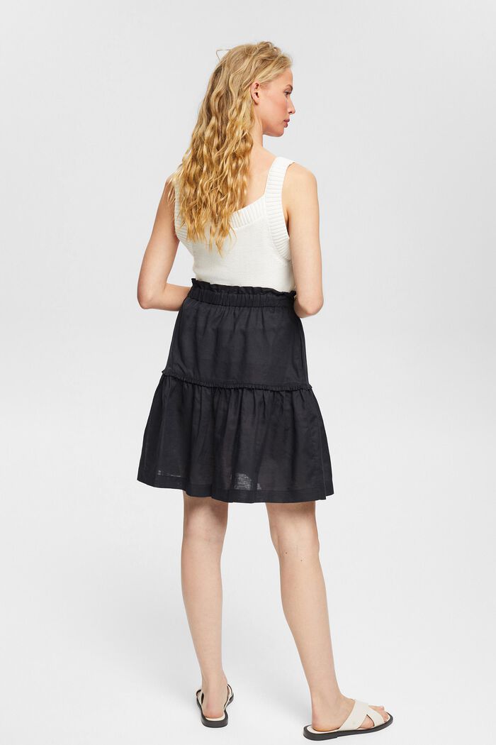 Mini-jupe en lin mélangé, BLACK, detail image number 4