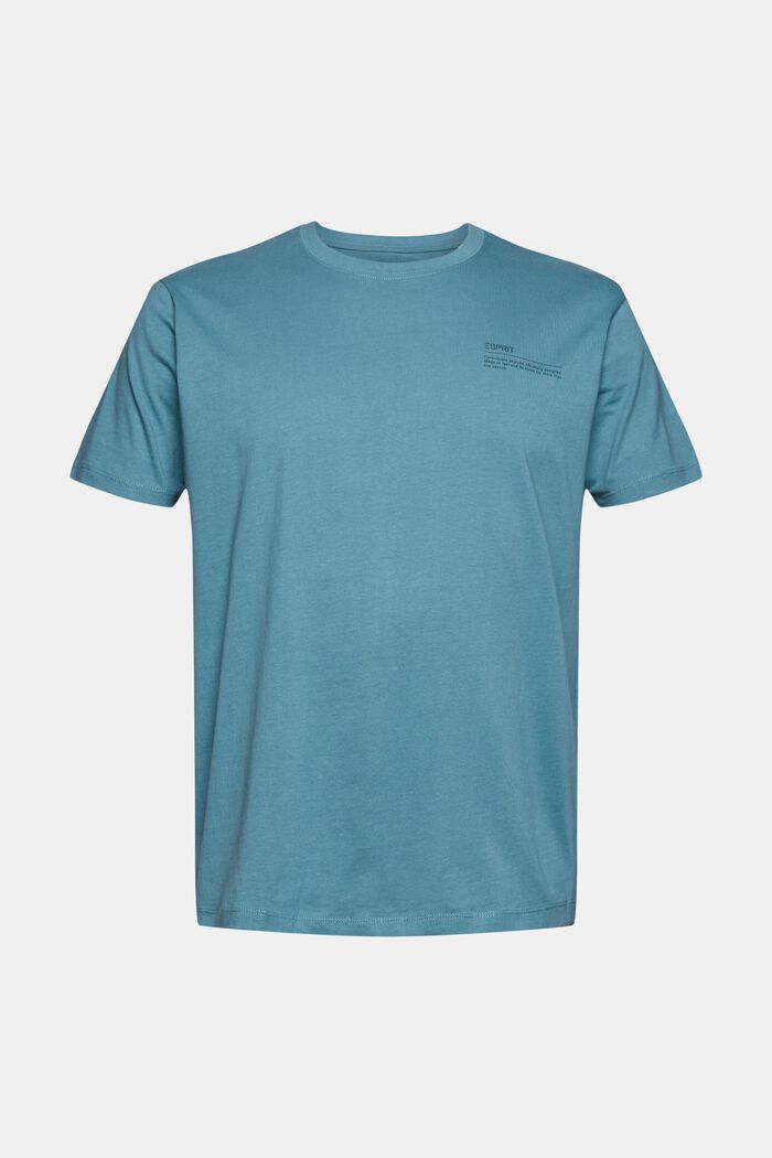 T-shirt en jersey doté d´un imprimé, 100 % coton bio, TURQUOISE, detail image number 7