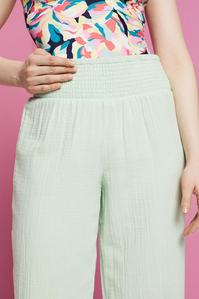 Pantalon à jambes larges, 100 % coton, DUSTY GREEN, detail image number 2