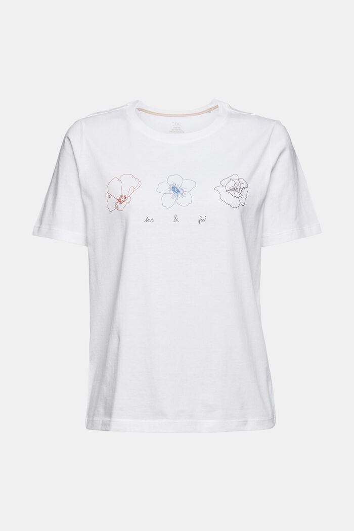 T-shirt à imprimé, 100 % bio coton, WHITE, detail image number 6