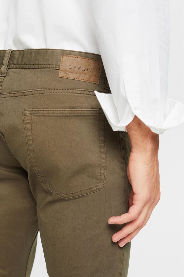 Pantalon de coupe Slim Fit, coton biologique, DARK KHAKI, detail image number 0