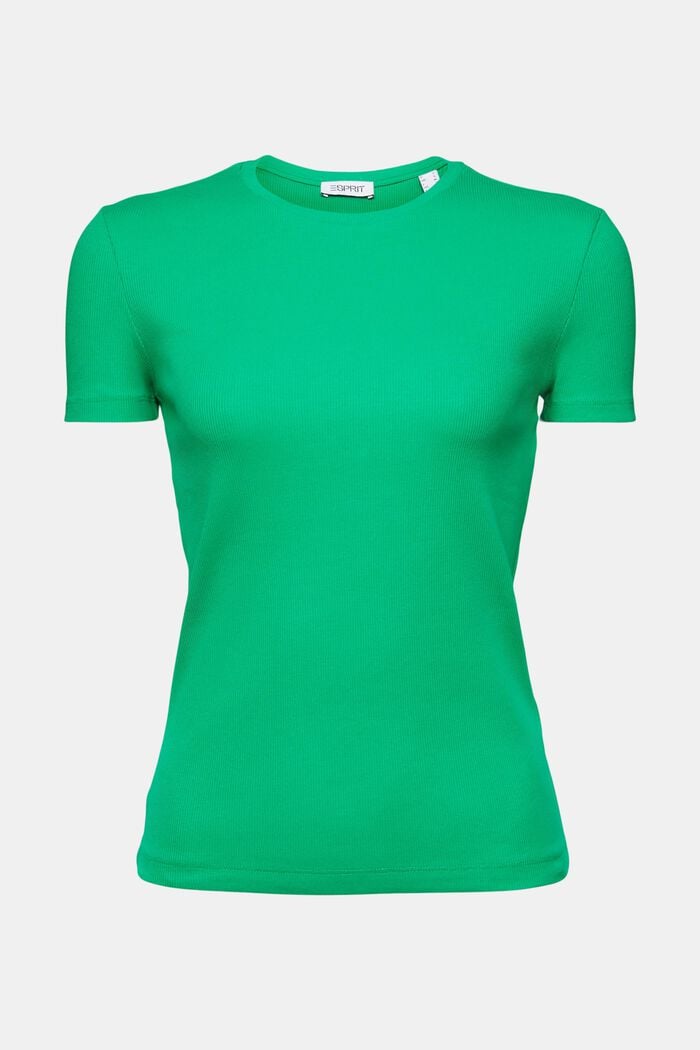 T-shirt col rond en jersey de coton, GREEN, detail image number 6