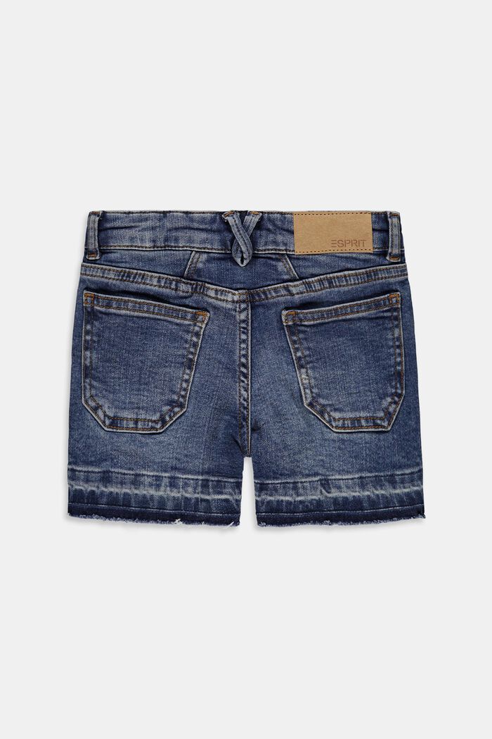 Short en jean en coton à taille ajustable, BLUE MEDIUM WASHED, detail image number 1