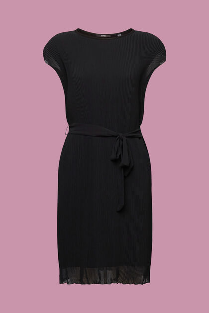 Mini-robe plissée sans manches, BLACK, overview