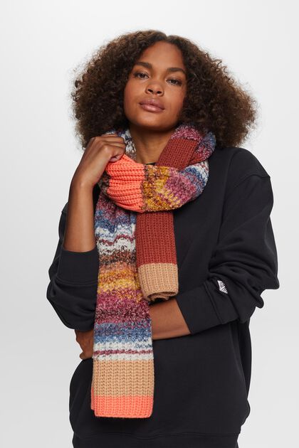 Écharpe en maille multicolore, laine mélangée