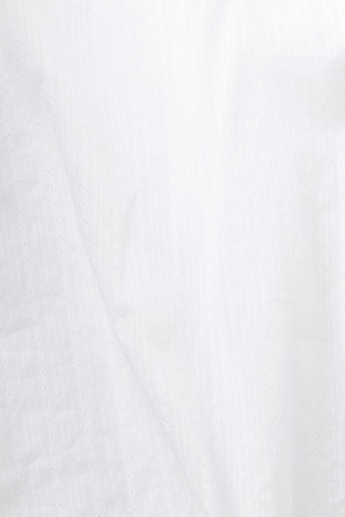 Blouse en coton à encolure en V, WHITE, detail image number 4
