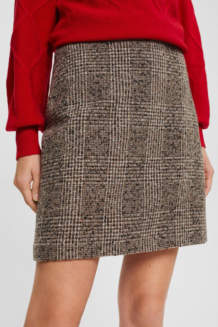 Mini-jupe à carreaux, BROWN, detail image number 3