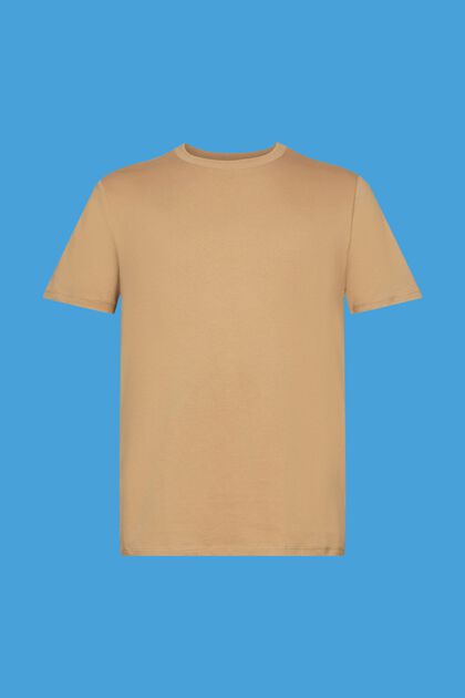 T-shirt en coton de coupe Slim Fit, BEIGE, overview