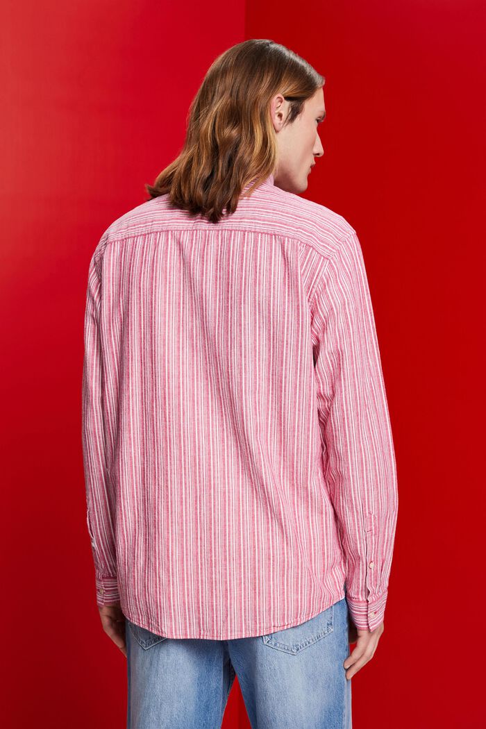 T-shirt rayé à teneur en lin, DARK PINK, detail image number 3