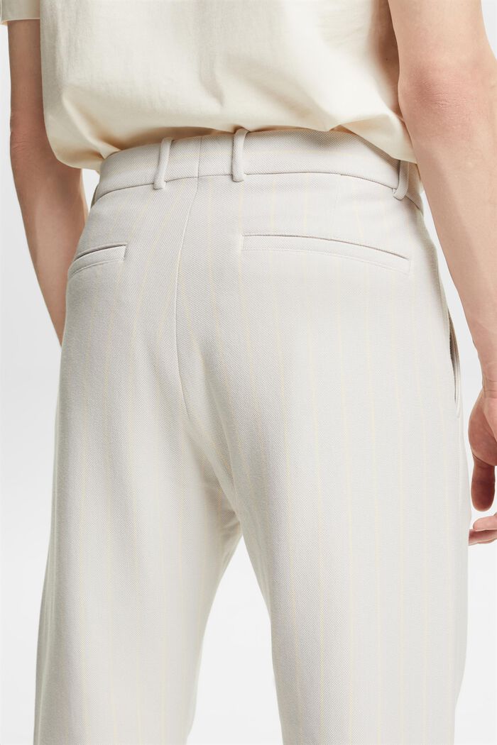Pantalon de costume en piqué de coton à rayures, LIGHT GREY, detail image number 3